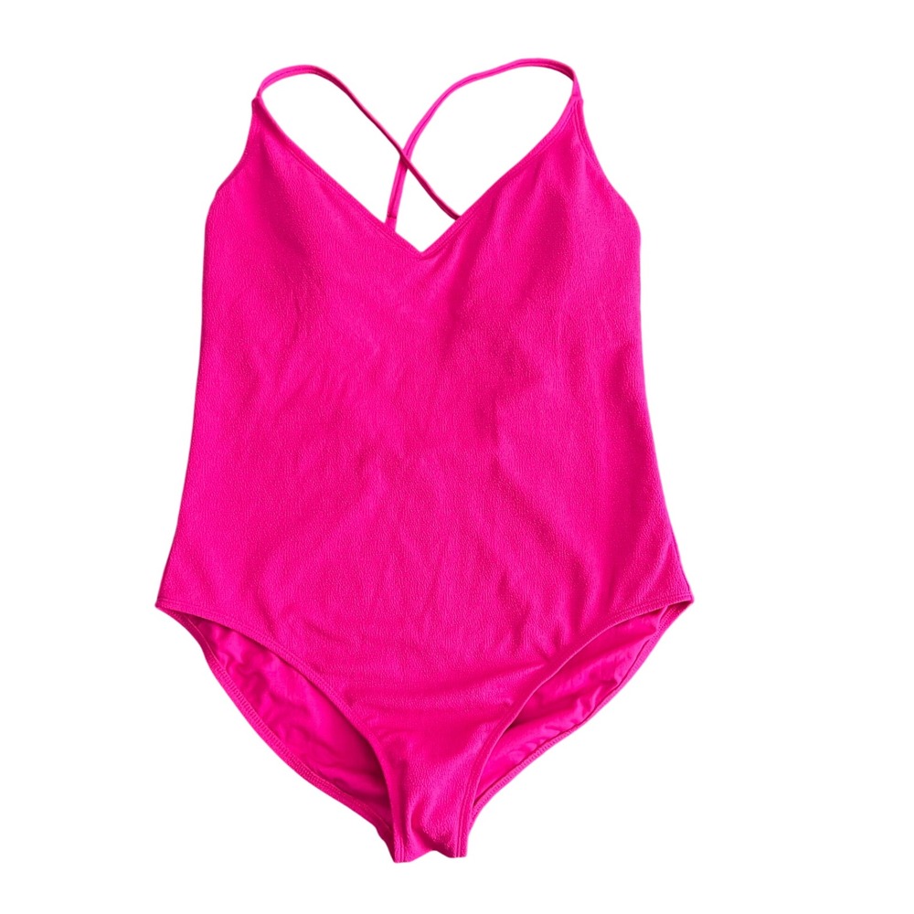 NWT Shade & Shore Women's XL Pink Textured V-Neck Cutout One Piece Swimsuit